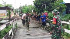 Air Sungai Meluap, Tim Satgas TMMD Ke-112 Maksimalkan Pekerjaan Didarat