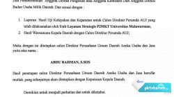 Abdu Rahman Terpilih Direktur Perumda AUJ 2022-2027