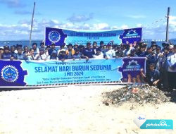 PK FPE KSBSI PT IMM Sukses Gelar Aksi Bersih Pantai di Pulau Beras Basah Bontang untuk Peringati Hari Buruh Sedunia 2024