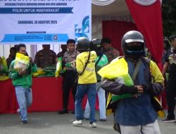 Polresta Samarinda Gelar Pangan Murah Untuk Driver Ojol