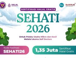 BPJPH Buka 1,35 Juta Kuota Sertifikat Halal Gratis 2026, Ini 15 Syarat untuk UMK Bontang
