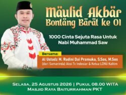 Ayo Hadiri Maulid Akbar Bontang Barat di Masjid Raya Baiturrahman, Raih Berkah Bareng Keluarga