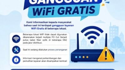 Jalur Fiber Optik Putus di Beberapa Titik, WiFi Gratis di Bontang Mengalami Gangguan